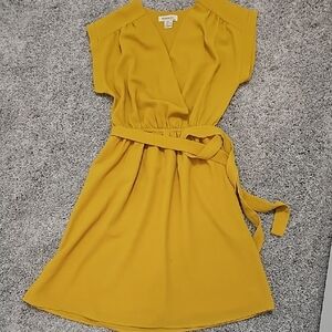 A New Day Golden Wrap Midi Dress